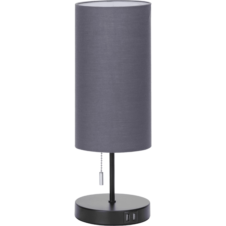 Aigostar - Stolna lampa s USB portom 1xE27/40W/230V crna
