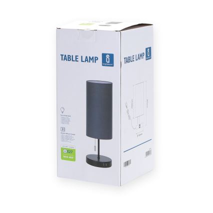 Aigostar - Stolna lampa s USB portom 1xE27/40W/230V crna