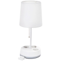 Aigostar - Stolna lampa s utičnicama 1xE27/60W/230V bijela