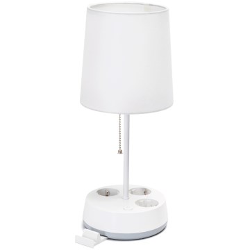 Aigostar - Stolna lampa s utičnicama 1xE27/60W/230V bijela