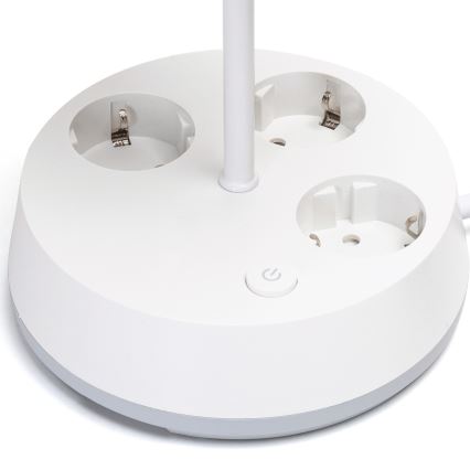 Aigostar - Stolna lampa s utičnicama 1xE27/60W/230V bijela