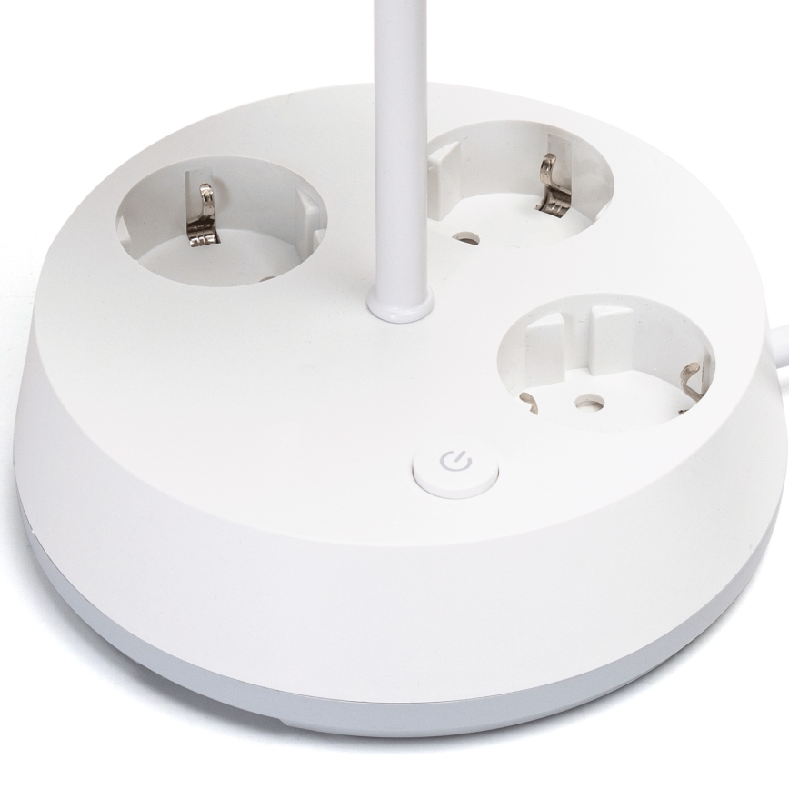 Aigostar - Stolna lampa s utičnicama 1xE27/60W/230V bijela
