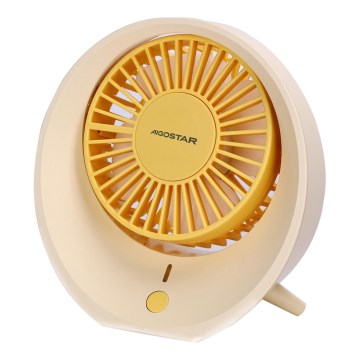 Aigostar - Stolni punjivi ventilator 3W/5V 1200mAh USB narančasta