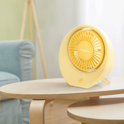 Aigostar - Stolni punjivi ventilator 3W/5V 1200mAh USB narančasti