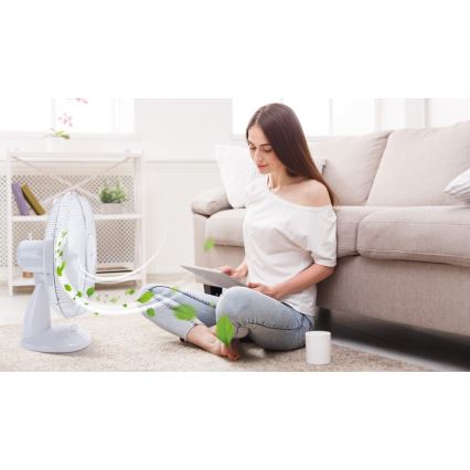 Aigostar - Stolni ventilator 45W/230V 34 cm bijela