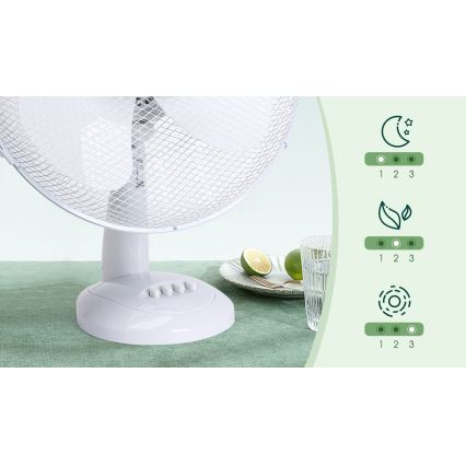 Aigostar - Stolni ventilator 45W/230V 34 cm bijela