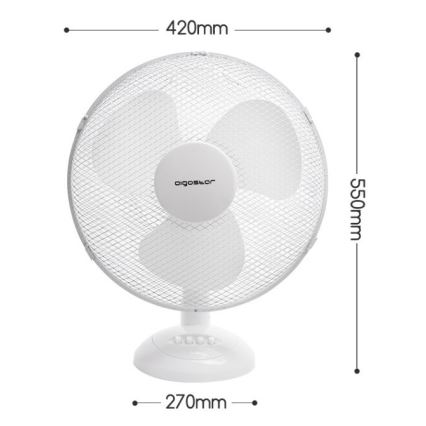 Aigostar - Stolni ventilator 45W/230V 34 cm bijela