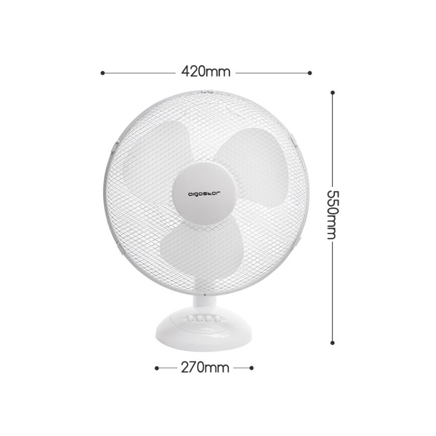 Aigostar - Stolni ventilator 45W/230V 34 cm bijela