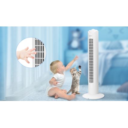 Aigostar - Stupni ventilator 45W/230V bijela