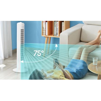 Aigostar - Stupni ventilator 45W/230V bijela