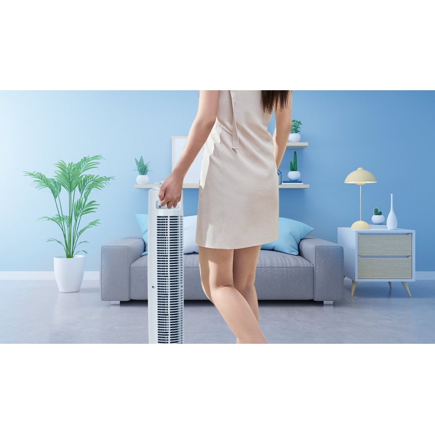 Aigostar - Stupni ventilator 45W/230V bijela