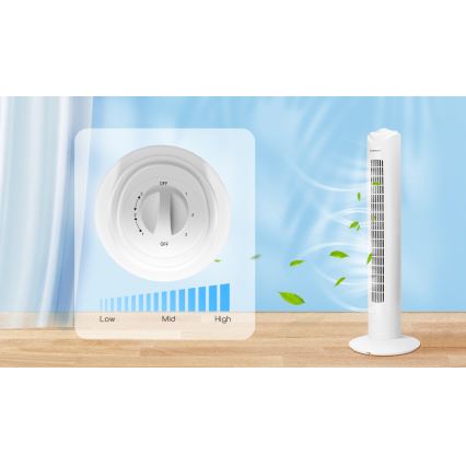 Aigostar - Stupni ventilator 45W/230V bijela