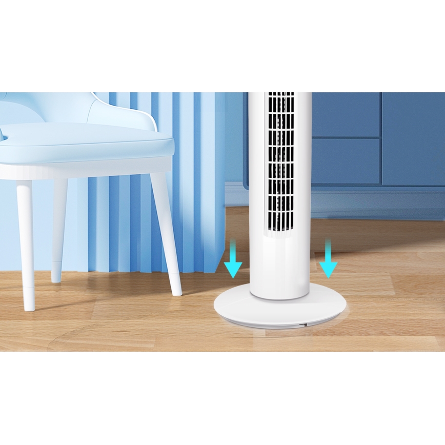 Aigostar - Stupni ventilator 45W/230V bijela
