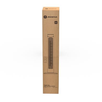 Aigostar - Stupni ventilator 45W/230V crna + daljinski upravljač