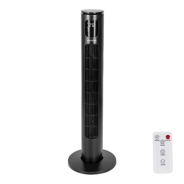 Aigostar - Stupni ventilator 50W/230V crna Wi-Fi + daljinski upravljač