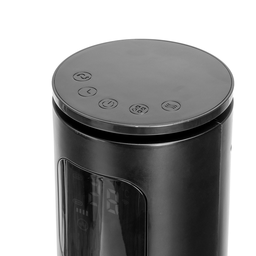 Aigostar - Stupni ventilator 50W/230V crni Wi-Fi + daljinski upravljač