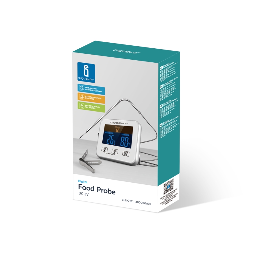 Aigostar - Termometar za meso s LCD zaslonom 0-250 °C 2xAAA
