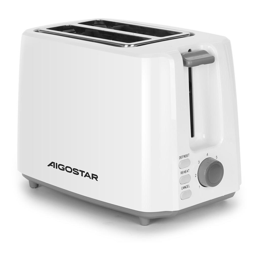 Aigostar - Toster s dva otvora 750W/230V bijela