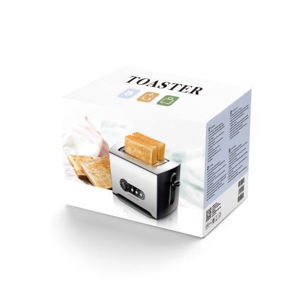 Aigostar - Toster s dva otvora 900W/230V mat krom