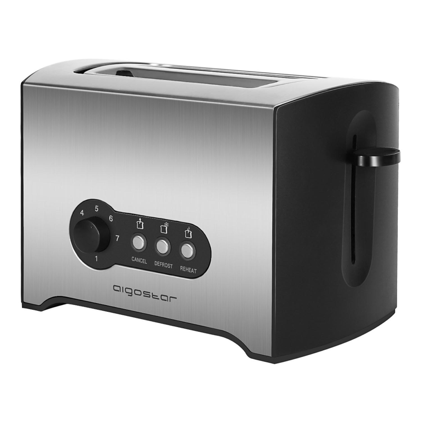 Aigostar - Toster s dva otvora 900W/230V mat krom