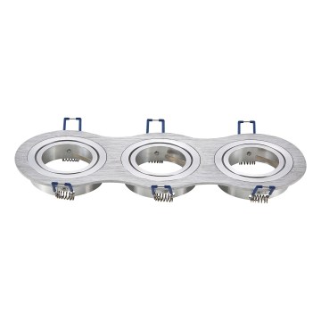 Aigostar - Trostruki okvir za ugradnu GU10 svjetiljku 25,5x9,1 cm matni krom