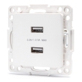 Aigostar - USB utičnica bez okvira, 2x USB-A, bijela