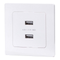 Aigostar - USB utičnica za napajanje s okvirom, 2x USB-A, bijela