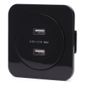 Aigostar - USB utičnica za napajanje s okvirom 2x USB-A crna