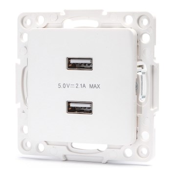 Aigostar - USB zidna utičnica bez okvira, 2x USB-A, bijela