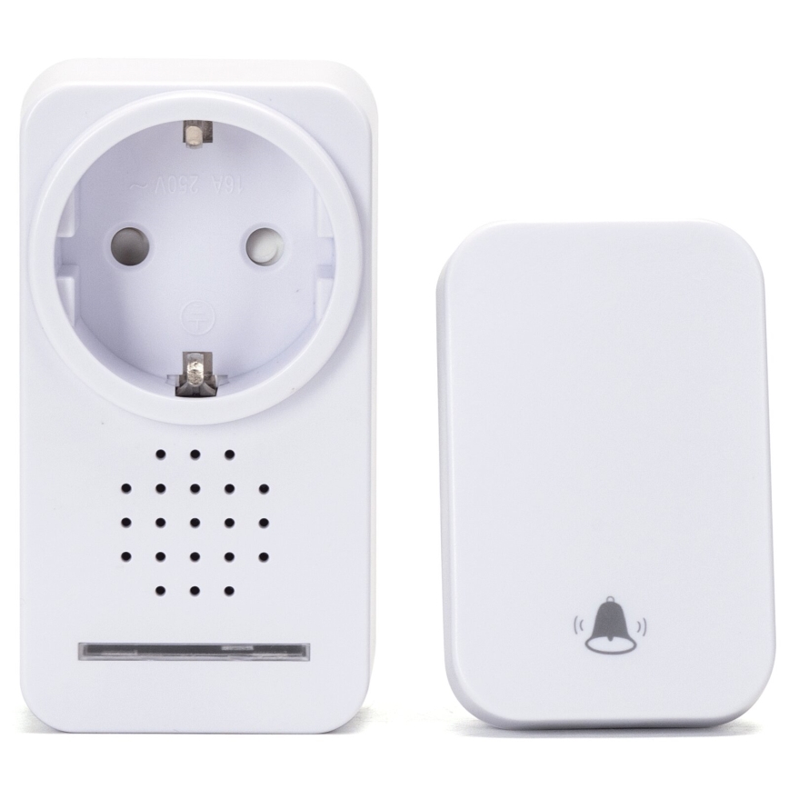 Aigostar - Utično bežično zvono 1Z 230V IPX4 bijela