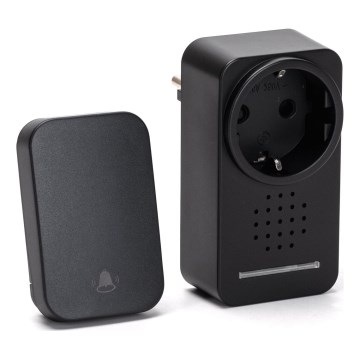 Aigostar - Utično bežično zvono 1Z 230V IPX4 crna