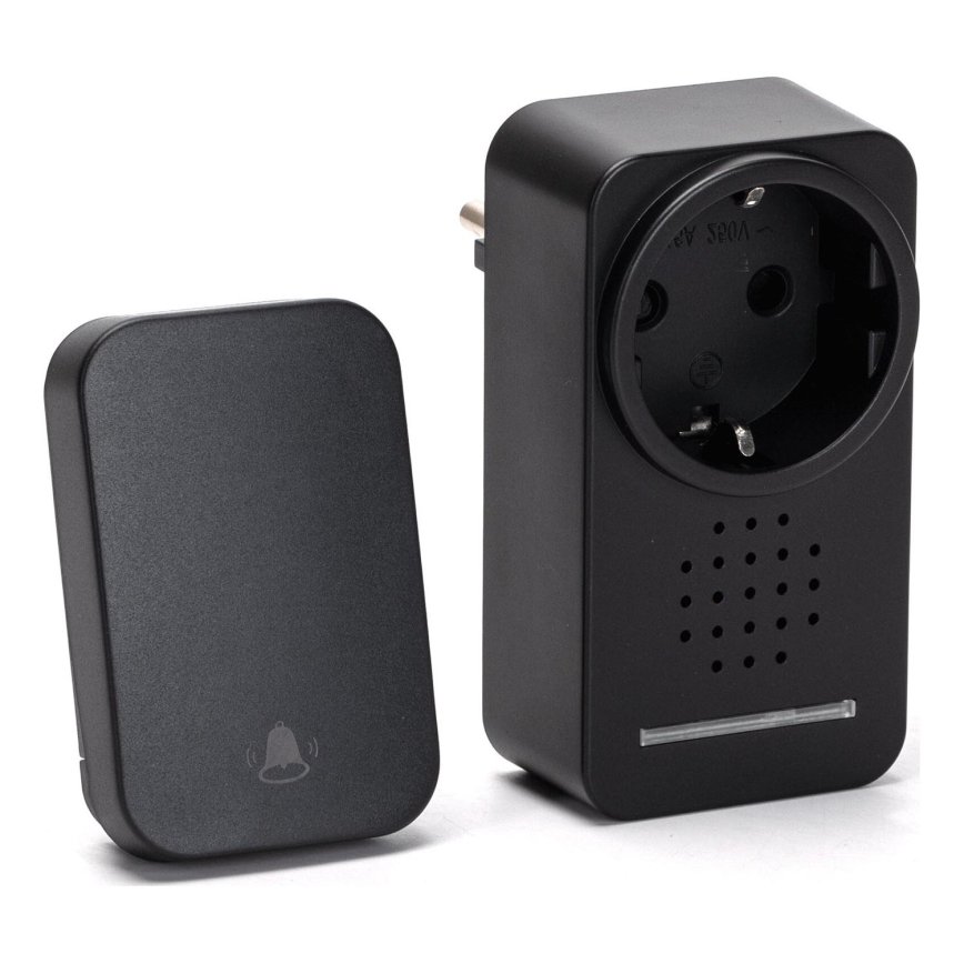 Aigostar - Utično bežično zvono 1Z 230V IPX4 crna