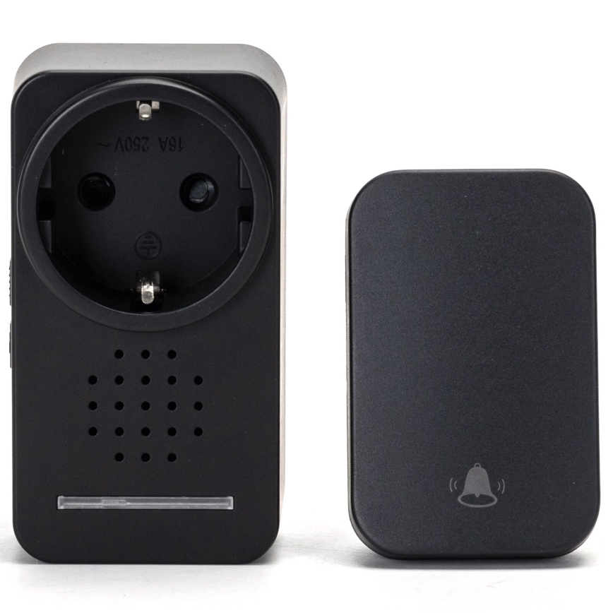 Aigostar - Utično bežično zvono 1Z 230V IPX4 crna