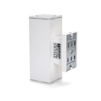 Aigostar - Vanjska zidna svjetiljka 2xGU10/230V bijela IP65 uglast