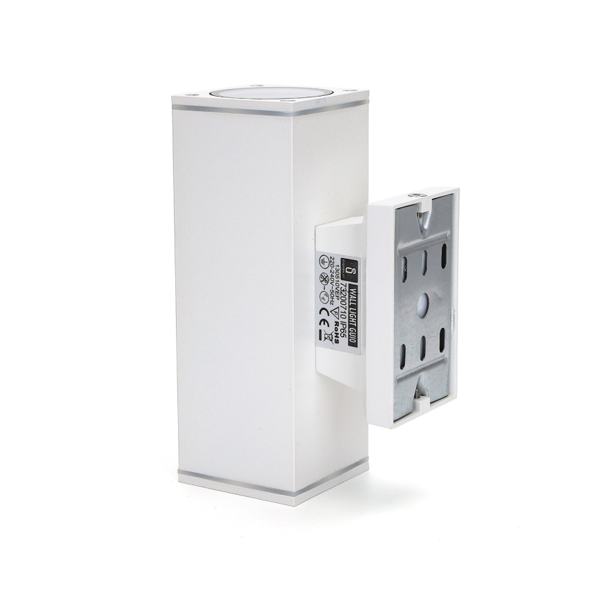 Aigostar - Vanjska zidna svjetiljka 2xGU10/230V bijela IP65 uglast