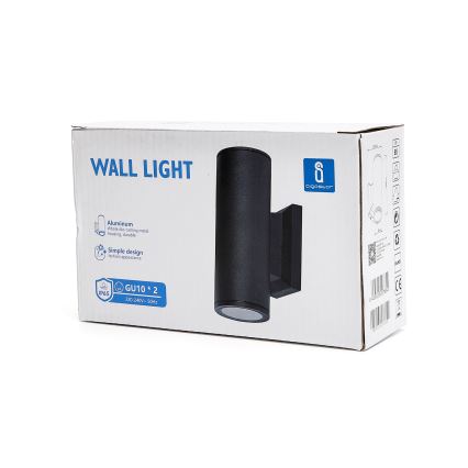 Aigostar - Vanjska zidna svjetiljka 2xGU10/35W/230V IP65 crna okrugla