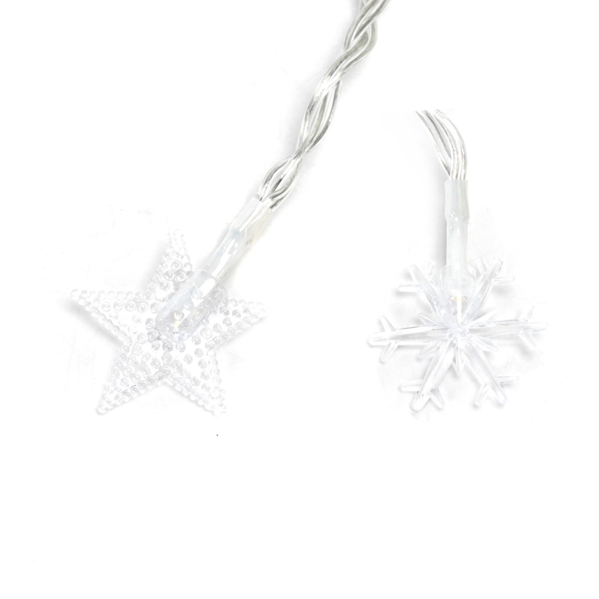 Aigostar - LED vanjski božićni niz 100xLED/8 funkcija 3xAA 10m IP44 topla bijela zvijezde