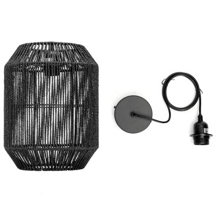 Aigostar - Viseći luster na sajli 1xE27/60W/230V crni, promjer 23 cm