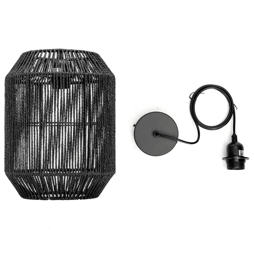 Aigostar - Viseći luster na sajli 1xE27/60W/230V crni, promjer 23 cm