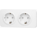 Aigostar - zidna utičnica s okvirom 2x SCHUKO 250V/16A bijela