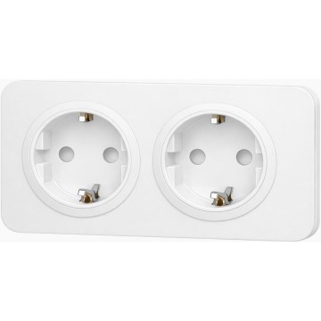 Aigostar - zidna utičnica s okvirom 2x SCHUKO 250V/16A bijela