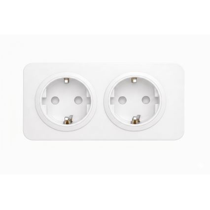 Aigostar - zidna utičnica s okvirom 2x SCHUKO 250V/16A bijela