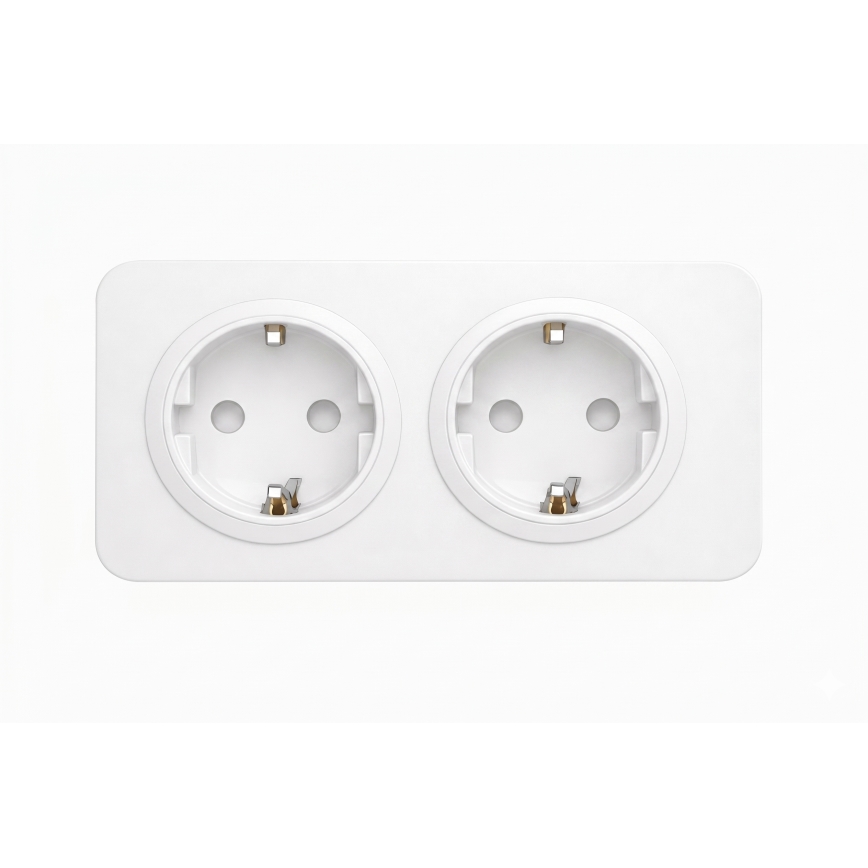 Aigostar - zidna utičnica s okvirom 2x SCHUKO 250V/16A bijela