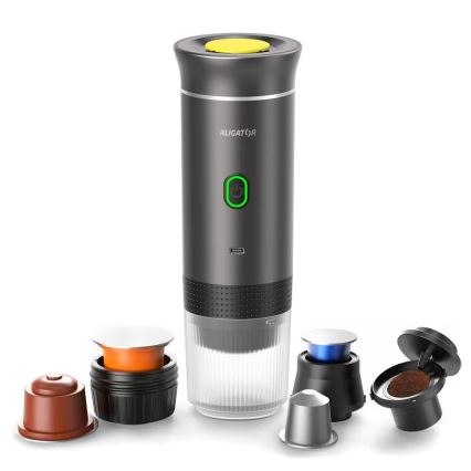Aligator ACM002 - Putni punjivi aparat za kavu PortaCaffé 3u1 72W/7500 mAh siva
