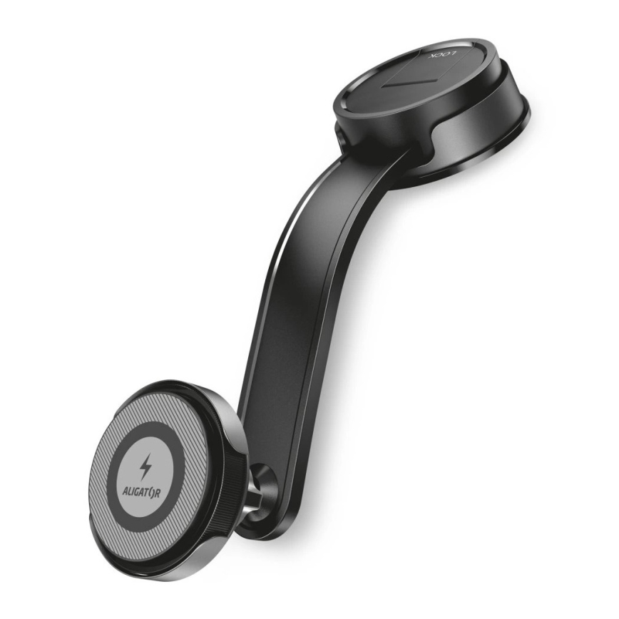 Aligator AMS07BK - Automobilski držač za telefon sa savitljivim ramenom, kompatibilan s MagSafe, crni