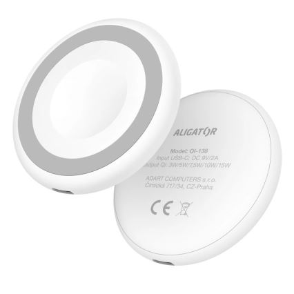 Aligator AMS08WT - Bežični MagSafe punjač 3 u 1, 15 W, bijeli