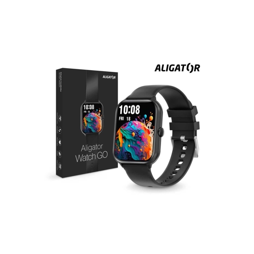 Aligator AW10BK - Pametni sat Watch GO 220 mAh IP67 crna
