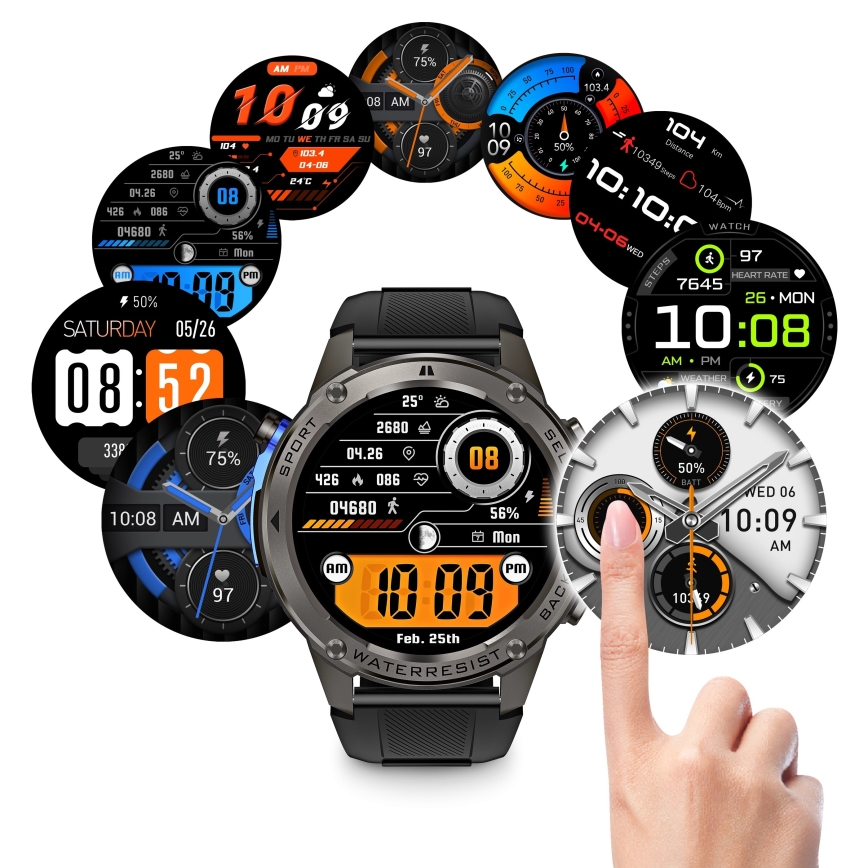 Aligator AW12BK - pametni sat Watch GPS, 500 mAh, IP69K, crni