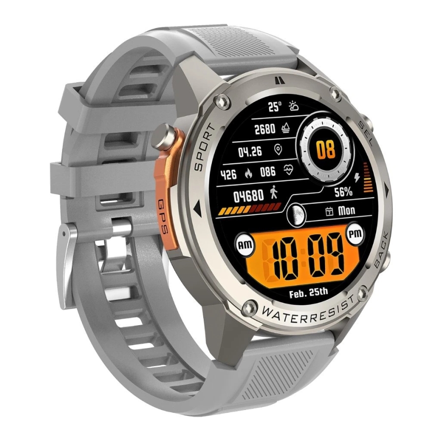 Aligator AW12SR - Pametni sat Watch GPS 500 mAh IP69K srebrni