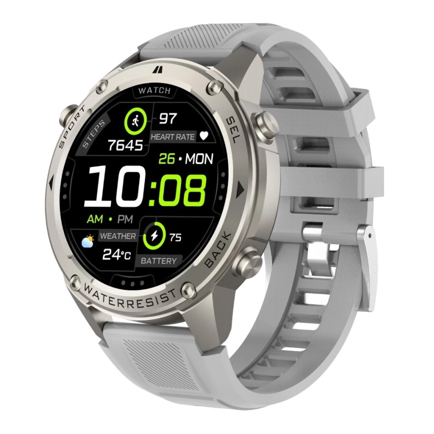 Aligator AW12SR - Pametni sat Watch GPS 500 mAh IP69K srebrni